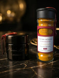 Curcuma artisanal de Madagascar en pack longue conservation avec pot noir et saupoudreuse rechargeable Maison Loïs.