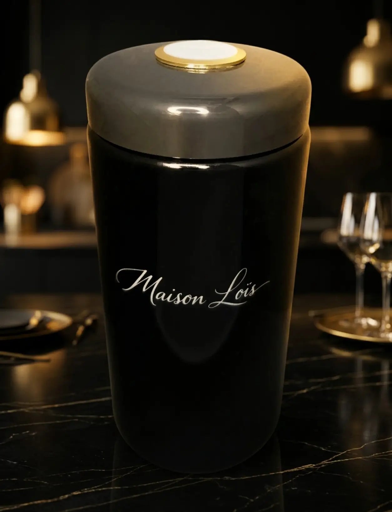 Grand pot en verre biophotonique 1000 ml Maison Loïs Suisse, conçu pour protéger les épices de la lumière.