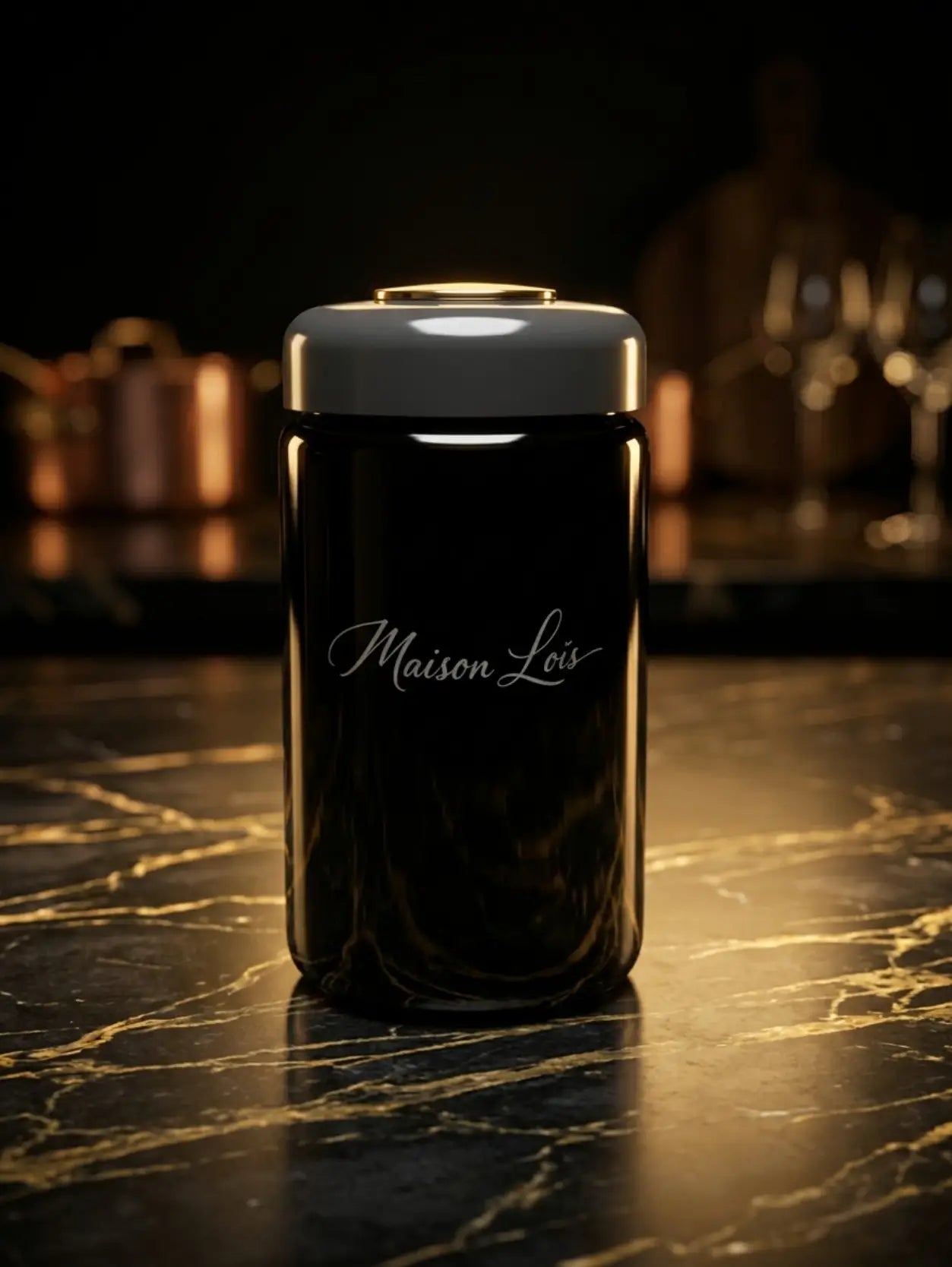Pot en verre biophotonique 400 ml Maison Loïs Suisse, conçu pour conserver les épices à l’abri de la lumière.